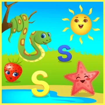 S letter for kids learning Stock Illustration
