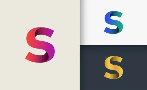 S letter logo 3d type logo Stock Illustration