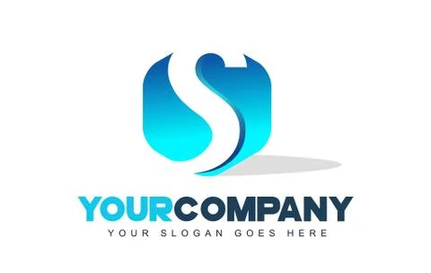 S Letter Logo. Hexagon Shape Modern Design Stock Illustration