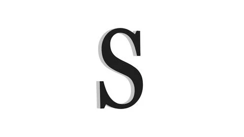 S letter logo loopable rotated black color white background Stock Illustration