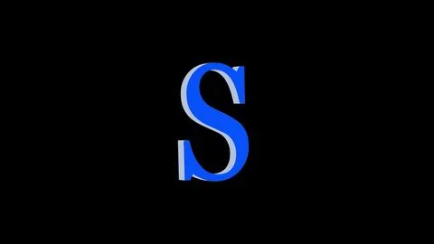 S letter logo loopable rotated blue color black background Stockillustratie