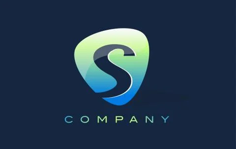 S Letter Logo. Oval Shape Modern Design Illustrazione stock