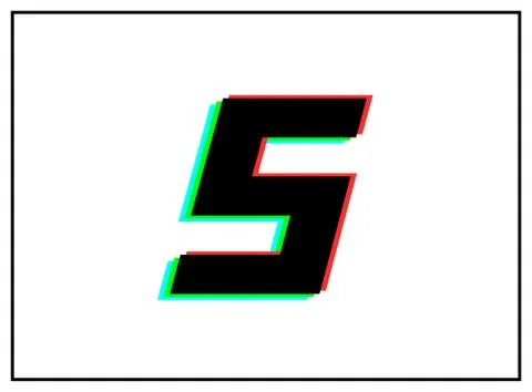 S letter logo, vector desing font .Dynamic, split-color, shadow of  number re Stock Illustration