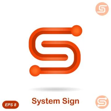 S letter - modern system concept sign Stock Illustration