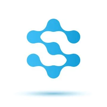 S letter, molecule logo Stock Illustration