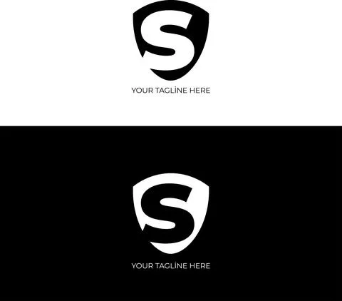 S Letter Negative Logo Design Stock Illustration