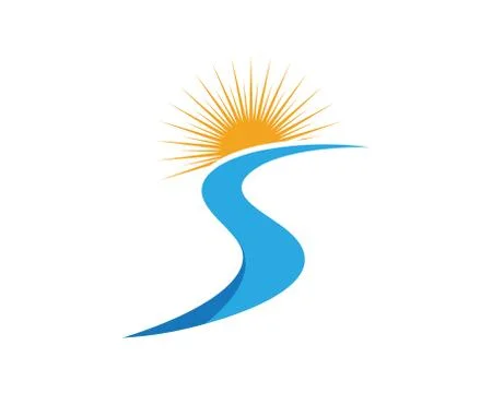 S Letter River Logo Template vector icon Stock Illustration