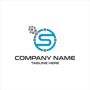 S letter Software Tech Company Logo Design Stock Illustration