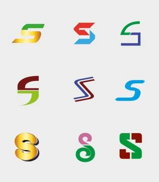 S letter symbol element design icon collection Stock Illustration