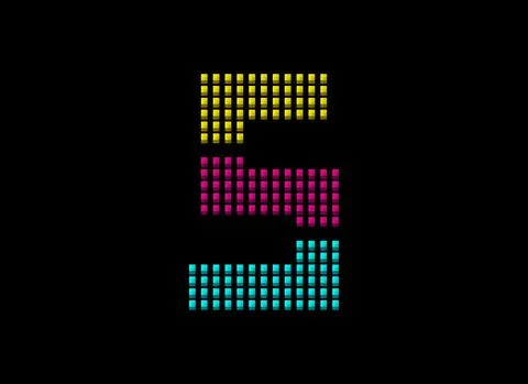 S letter vector desing, cmyk color font logo. Dynamic split pink, yellow, blu Stock Illustration