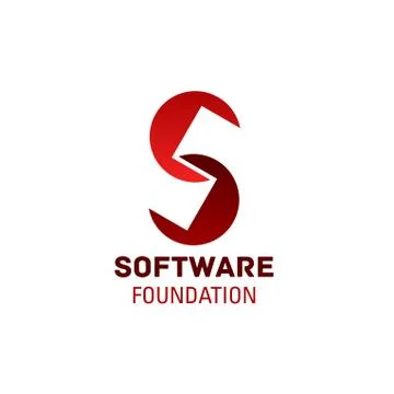 S letter vector icon for software foundation Stock Illustration