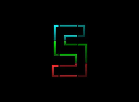 S letter vector outline stroke desing, font logo. Red, green, blue color on b Stock Illustration
