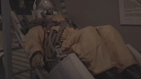 S-LOG Astronaut in the Boeing Flight Museum Stock Footage 122384134