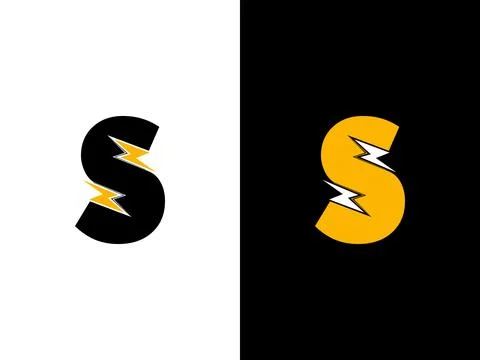 S logo energy vector for identity company. initial letter volt logo template Stock Illustration
