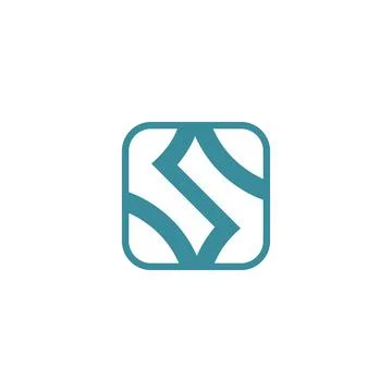 S logos square s symbol simple drawing design, graphic, minimalist.logo Stock Illustration