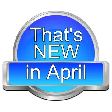 That's new in April Button Stock Illustration