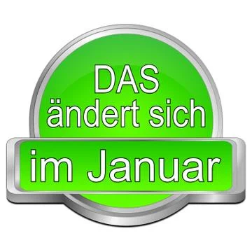 That's new in January Button - in german Stock Illustration