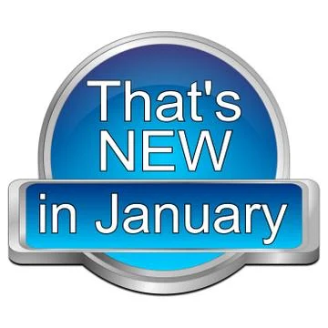 That's new in January Button Stock Illustration