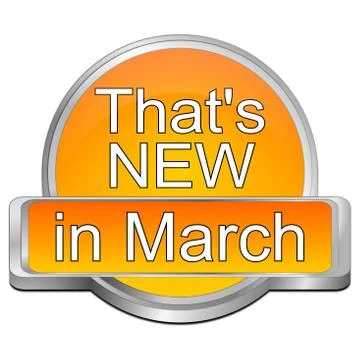 That's new in March Button Stock Illustration
