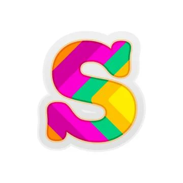 S, Nice font with nice color fill Illustrazione stock