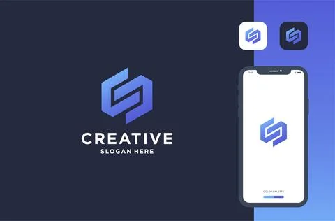 S or cc logo design business brand inspiration Stock Illustration