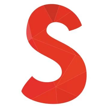 S red alphabet vector letter isolated on white background Stock Illustration