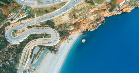 S Road Goes To the Beach Stock Footage 119440587