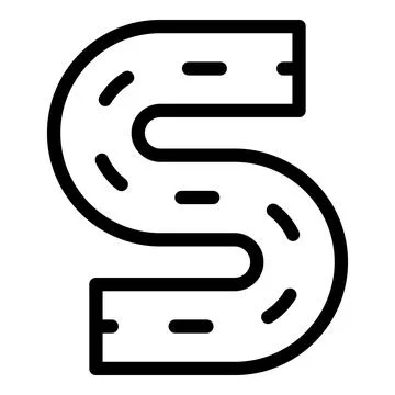 S road icon outline vector. Way path 스톡 일러스트