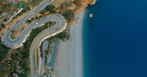 S Road Next to The Beach Stock Footage 119484045