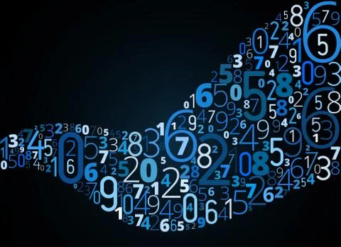 S-shape, font from numbers Illustrazione stock