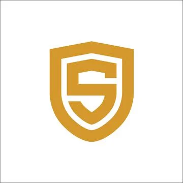 S shield logo vector gold Stock Illustration