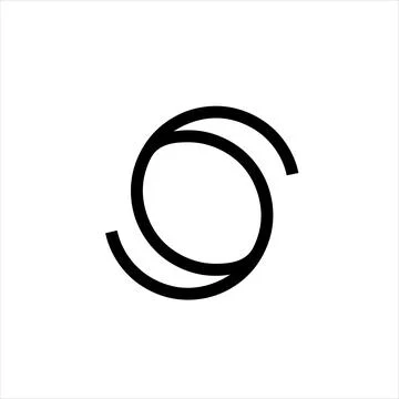 S, SO initials geometric line art company logo and vector icon Illustrazione stock