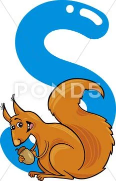 S for squirrel Stock Illustration