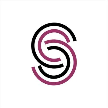 S, SS, CC, CSC initials geometric line art company logo and vector icon Illustrazione stock