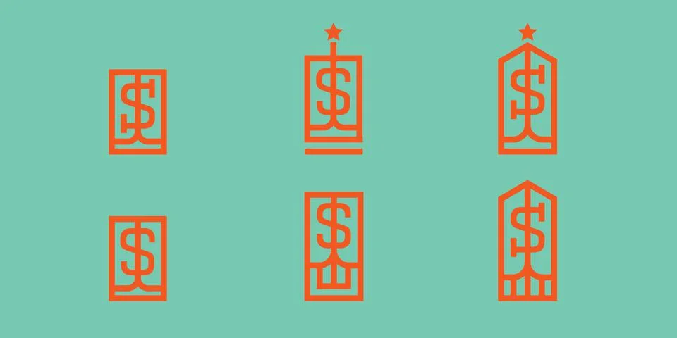 S vector geometric logo design Stock Illustration