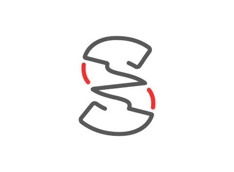 S vector letter, modern desing. Line stroke, unique font. For poster, logo, b Stock Illustration