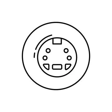 S-video, connector icon. Simple line, outline vector elements of connectors and Stock Illustration