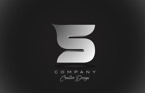 S white gradient alphabet letter logo icon with black background. Creative de Stock Illustration