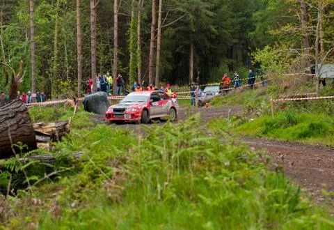 S. wright driving mitsubishi evo Stock Photos
