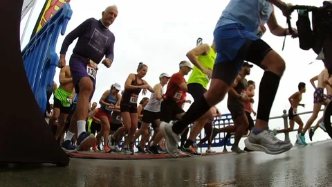 S01012202 - Resolution Run Start Low Angle Stock Footage 167854998