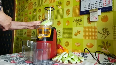 S12 the juice from the cucumbers. Stock Footage 138544930