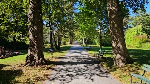 S23-111753-FPV-walking path in Halifax Public Gardens Stock Footage 337327601
