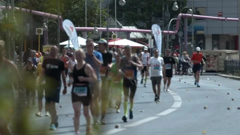 S25 Berlin Focus Shift Plant to Runners Nollendorfplatz May 2023 Stock Footage 332126906