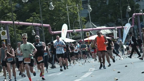 S25 Berlin Runners Slow Motion Nollendorfplatz May 2023 Stock Footage 332128103