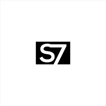 S7 Letter monogram Initial Unique modern flat abstract logo design. S7 eleg.. Stock Illustration