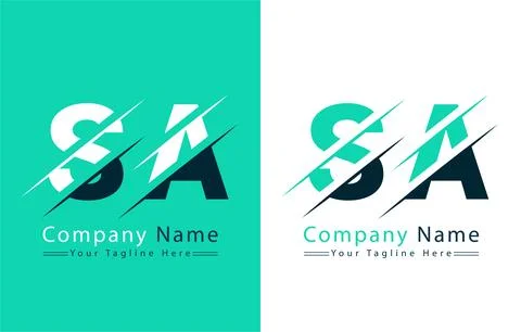 SA Letter Logo Vector Design Template Elements Stock Illustration