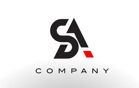 SA Logo.  Letter Design Vector. Stock Illustration