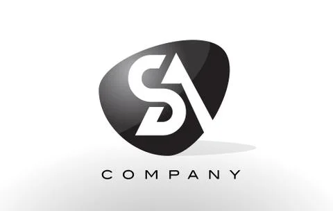 SA Logo.  Letter Design Vector. Illustrazione stock