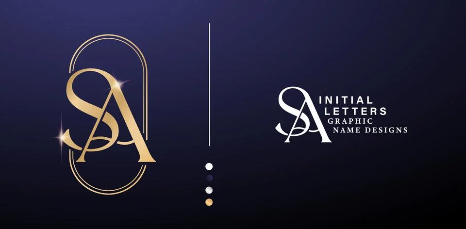 SA Monogram Letter Stock Illustration