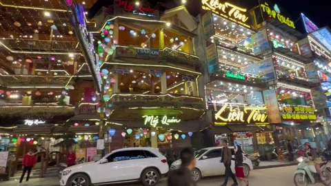 Sa Pa by night Stock Footage 237184744